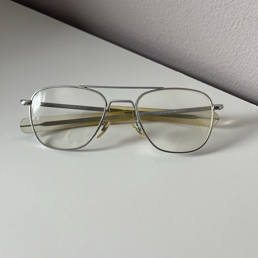 Randolph Engineering Aviator Matte Chrome Eyeglass Frames AF 52-20 140mm USA